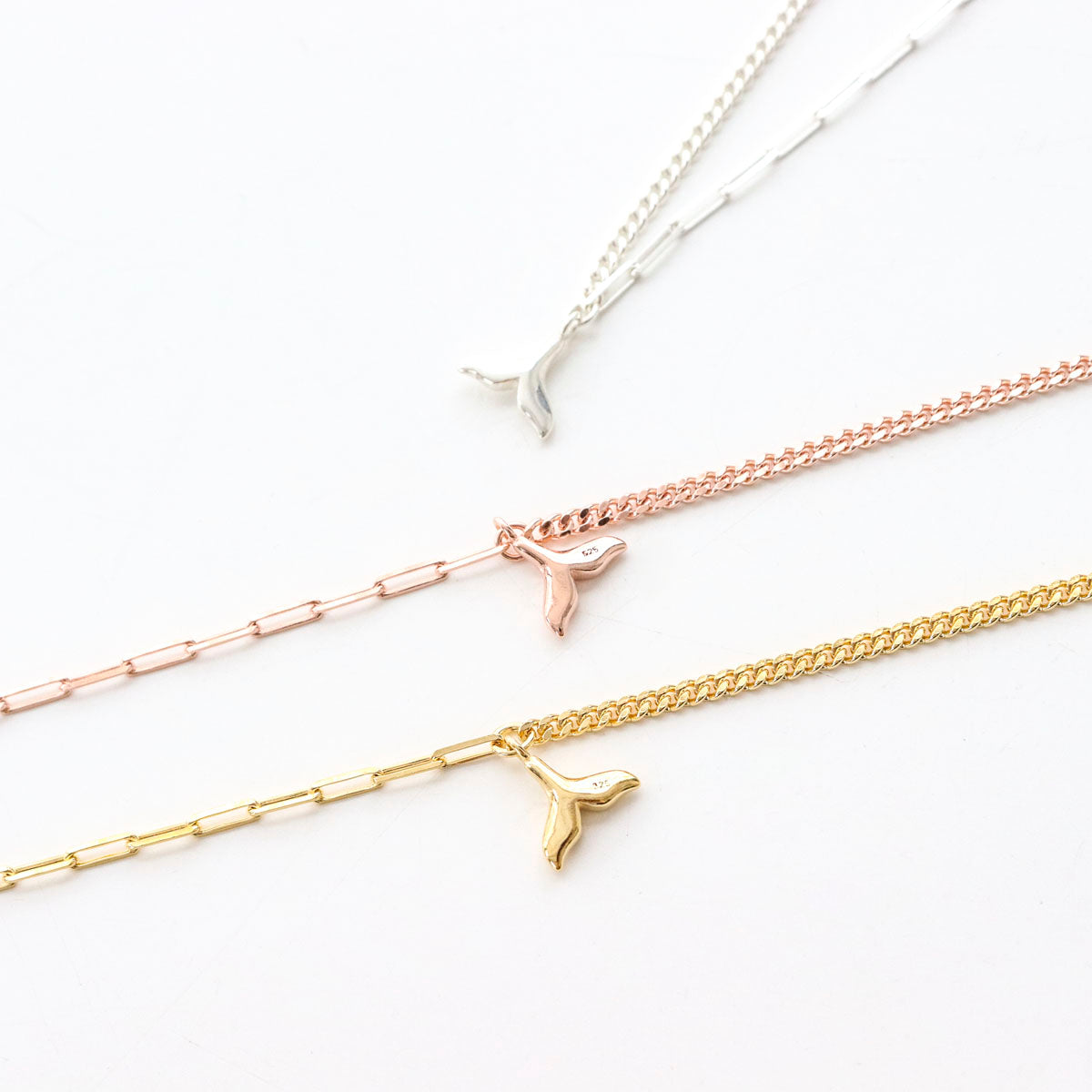 Sterling Silver Whale Tail Necklace | Fashion Jewelry for Women - find pick korea