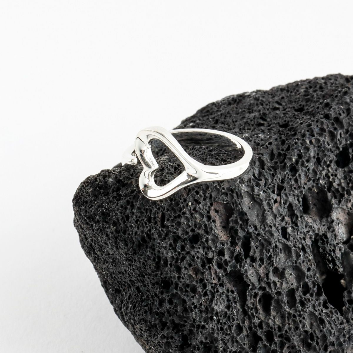 Sterling Silver Open Heart Ring for Women | Minimalist Design - find pick korea