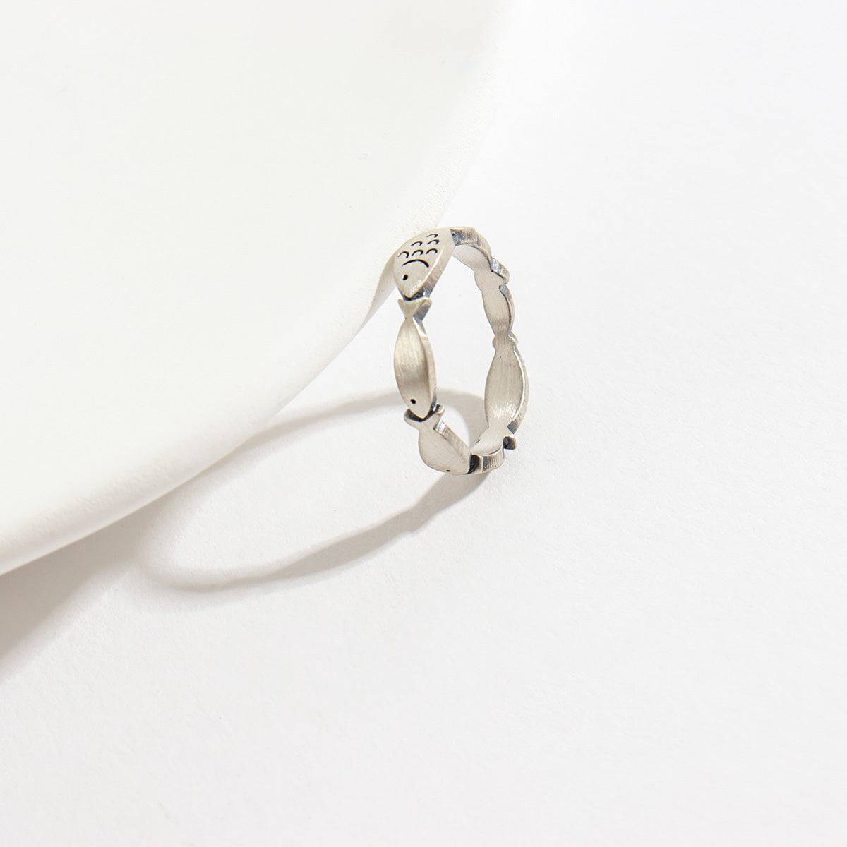 Sterling silver fish ring