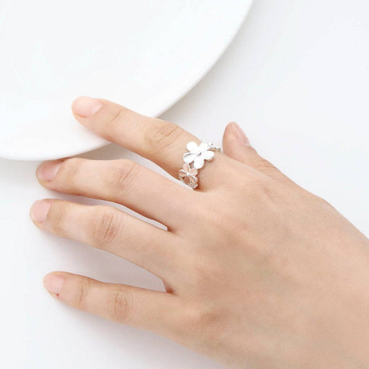 Sterling silver Floral ring