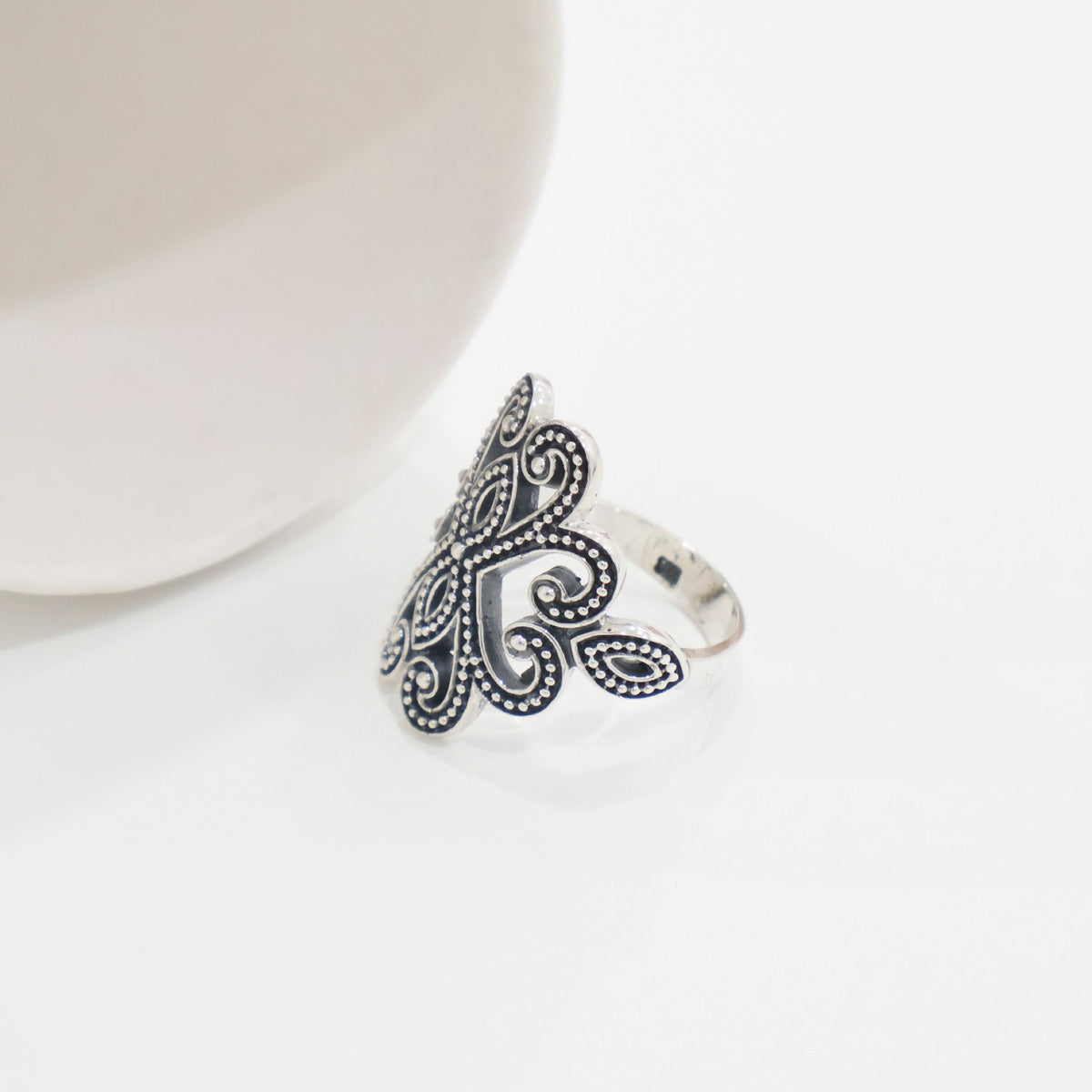 Women's Sterling Silver Ring 1 | Intricate Antique-Style Patterns - find pick korea