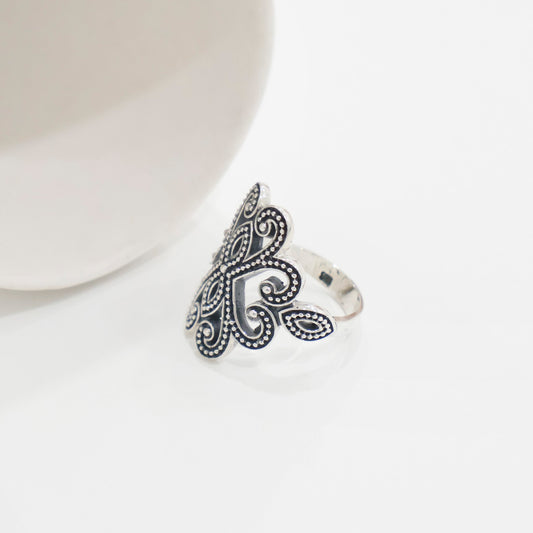 Women's Sterling Silver Ring 1 | Intricate Antique-Style Patterns - find pick korea