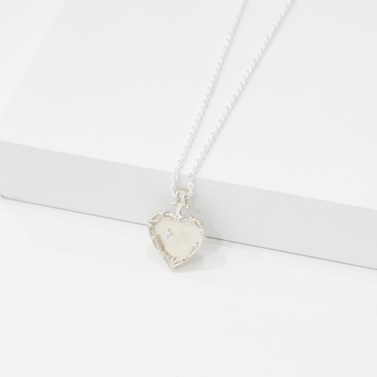 Sterling Silver Heart Pendant Necklace | Fashion Jewelry - find pick korea