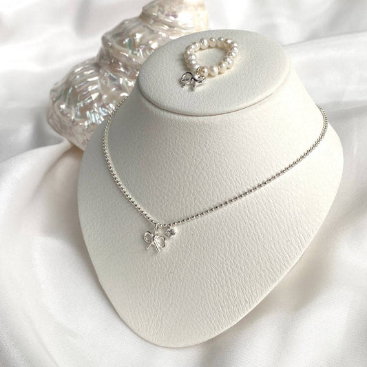 Sterling Silver Bow Necklace