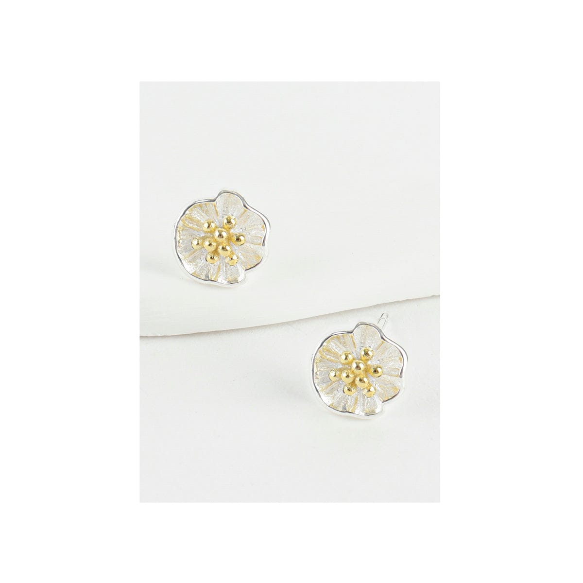 Sterling Silver Floral Stud Earrings