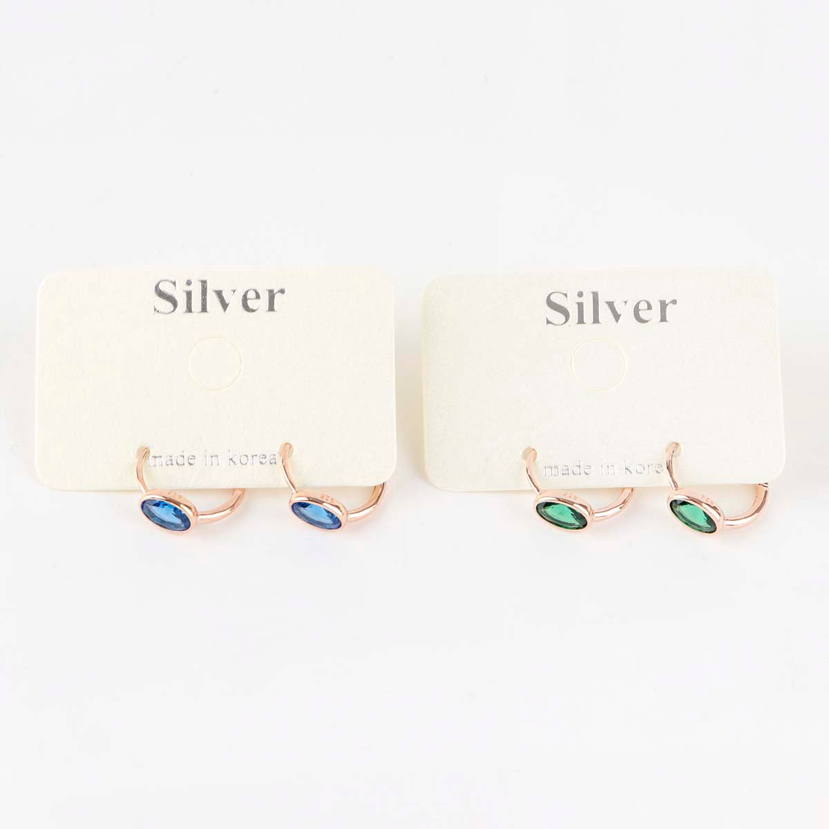 Sterling Silver Hoop Earrings with Cubic Zirconia | Gold Plated - find pick korea