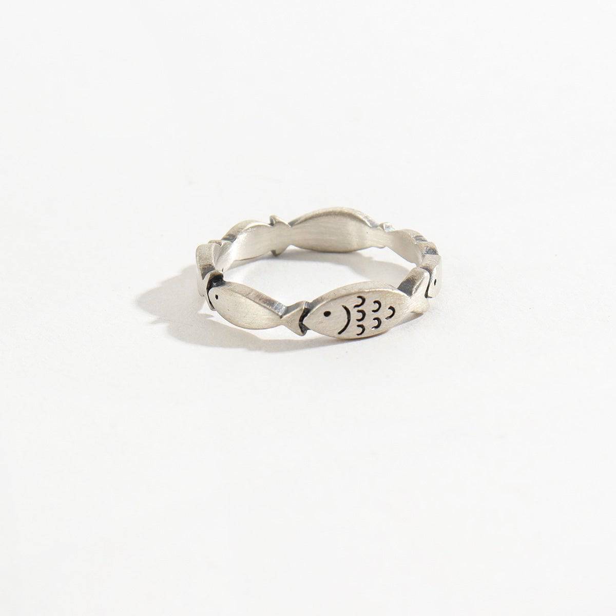 Sterling silver fish ring