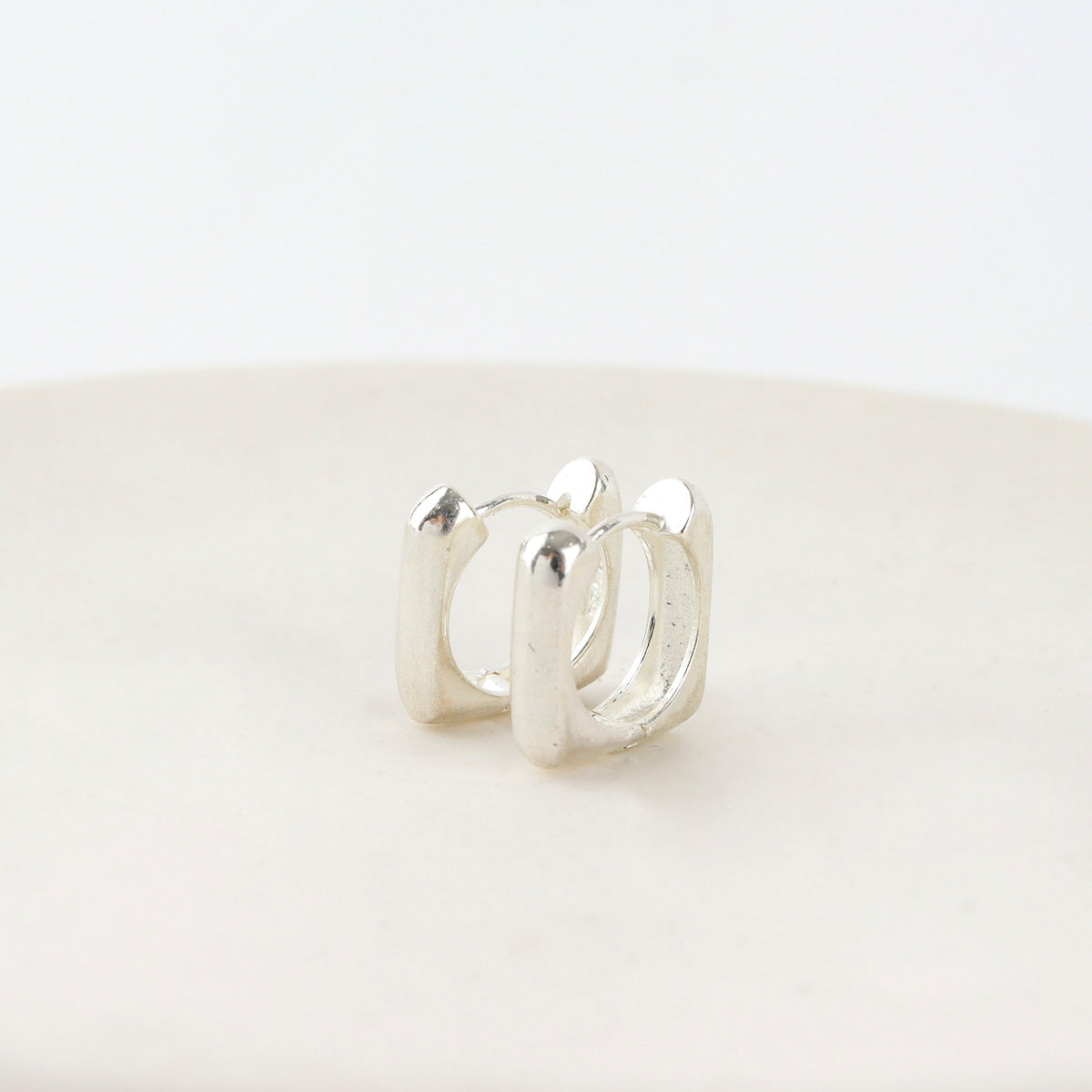 Sterling Silver Huggie Hoop Earrings | Sleek and Modern Design - find pick korea