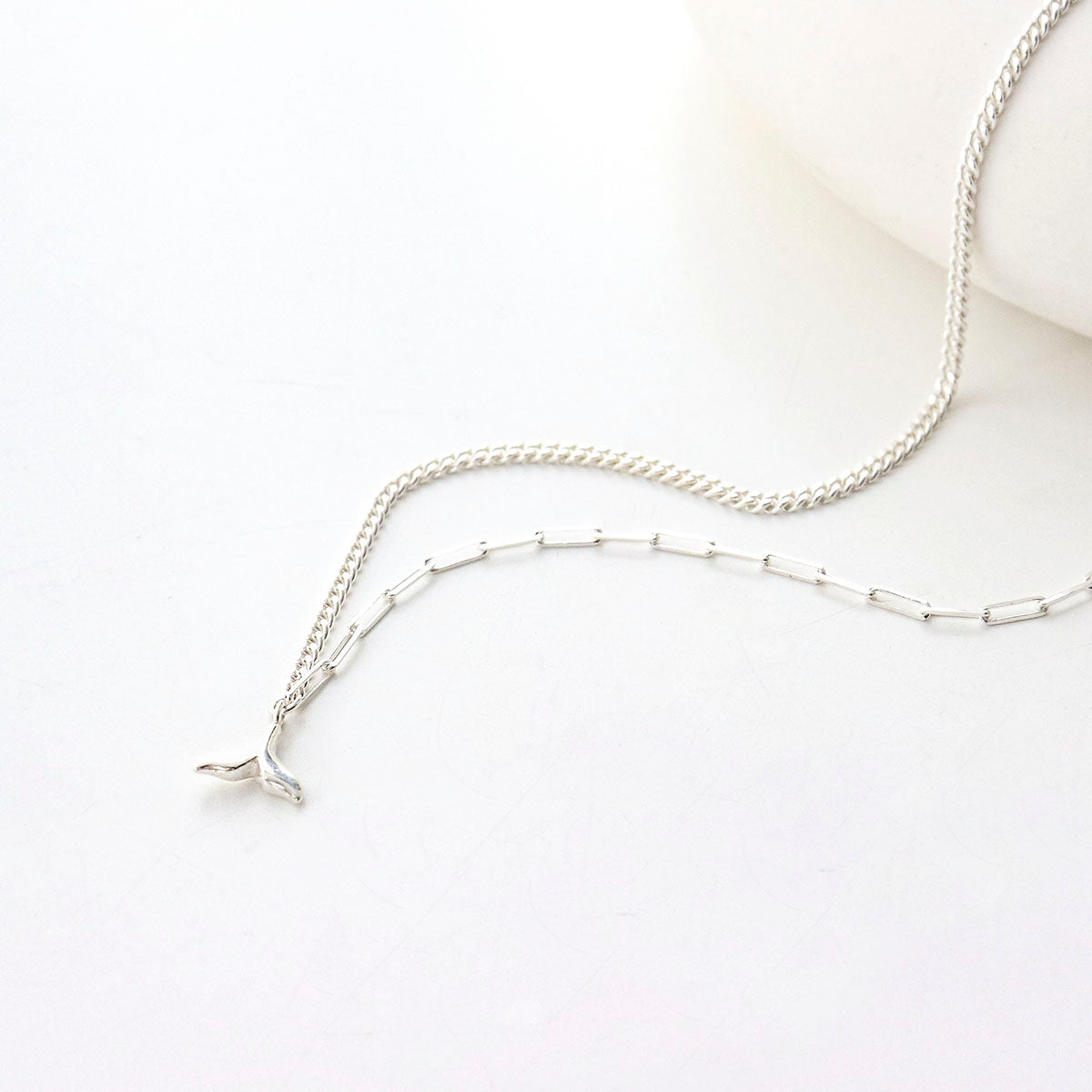 Sterling Silver Whale Tail Necklace | Fashion Jewelry for Women - find pick korea