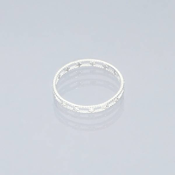 Sterling Silver Openwork Band Ring with Beaded Detail | Minimalist Style - find pick korea