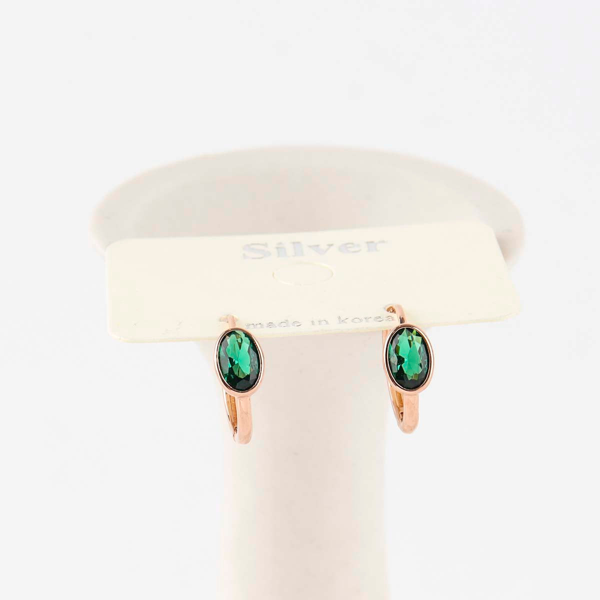 Sterling Silver Hoop Earrings with Cubic Zirconia | Gold Plated - find pick korea