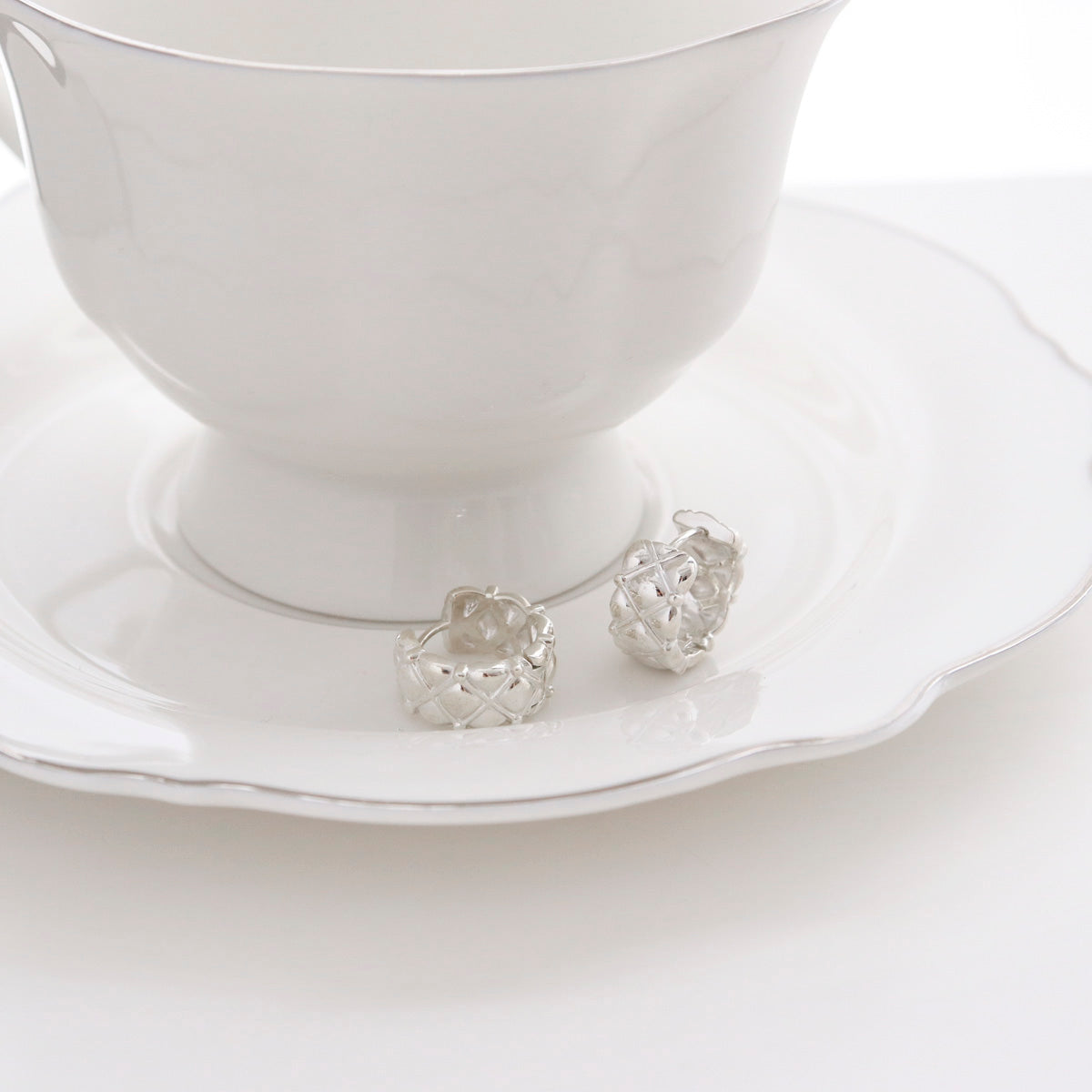 Sterling Silver Wide Huggie Hoop Earrings | Modern and Elegant Design - find pick korea