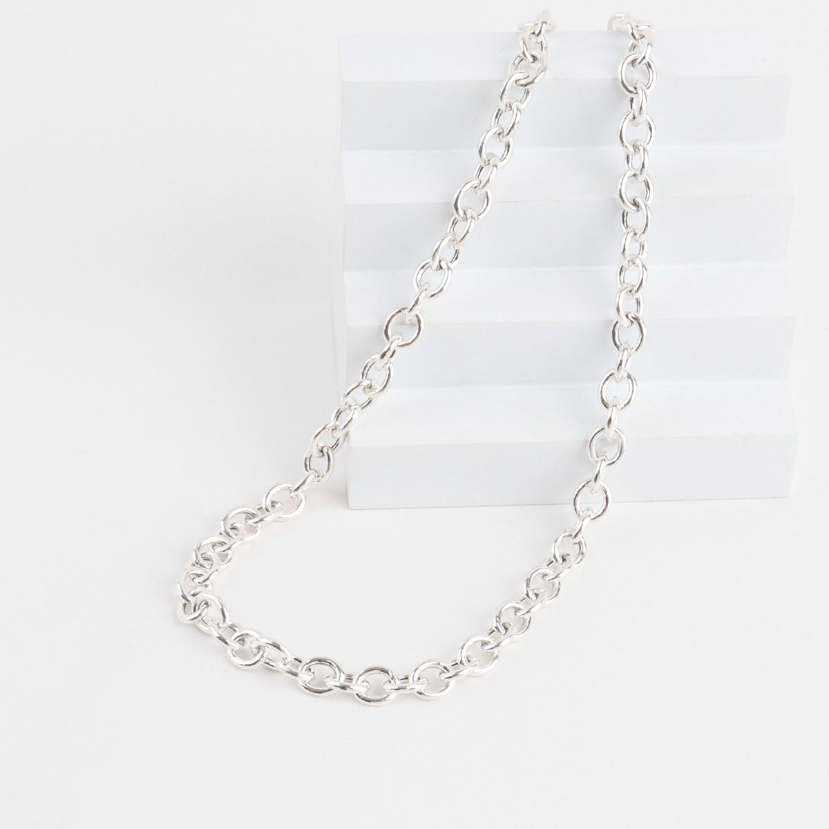 Sterling Silver Chain Necklace - find pick korea