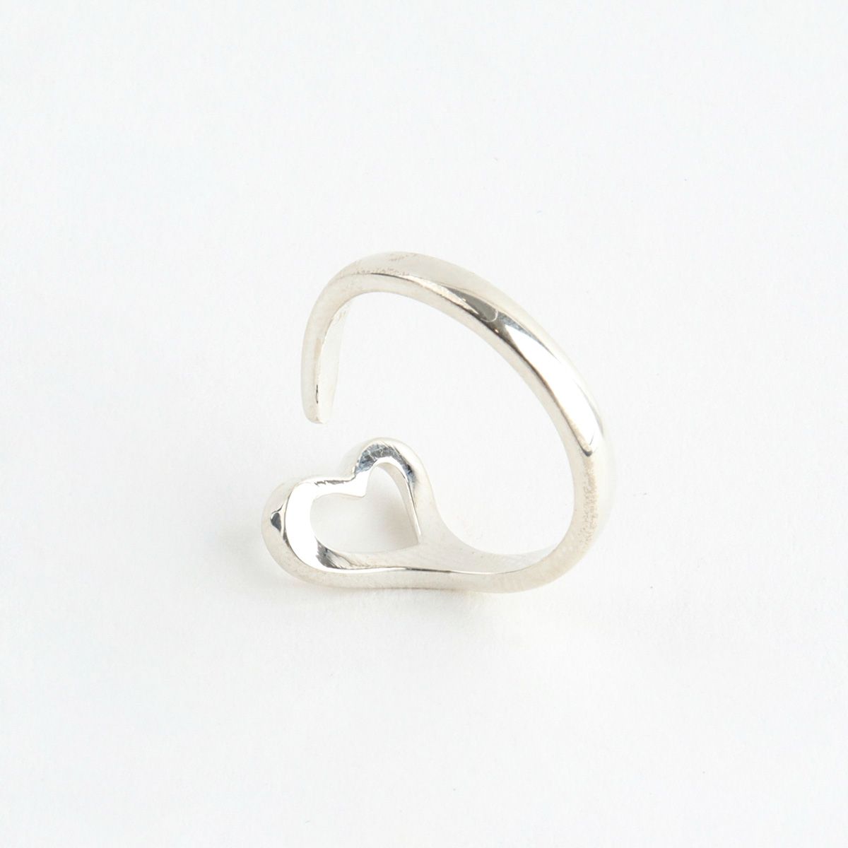 Sterling Silver Open Heart Ring for Women | Minimalist Design - find pick korea