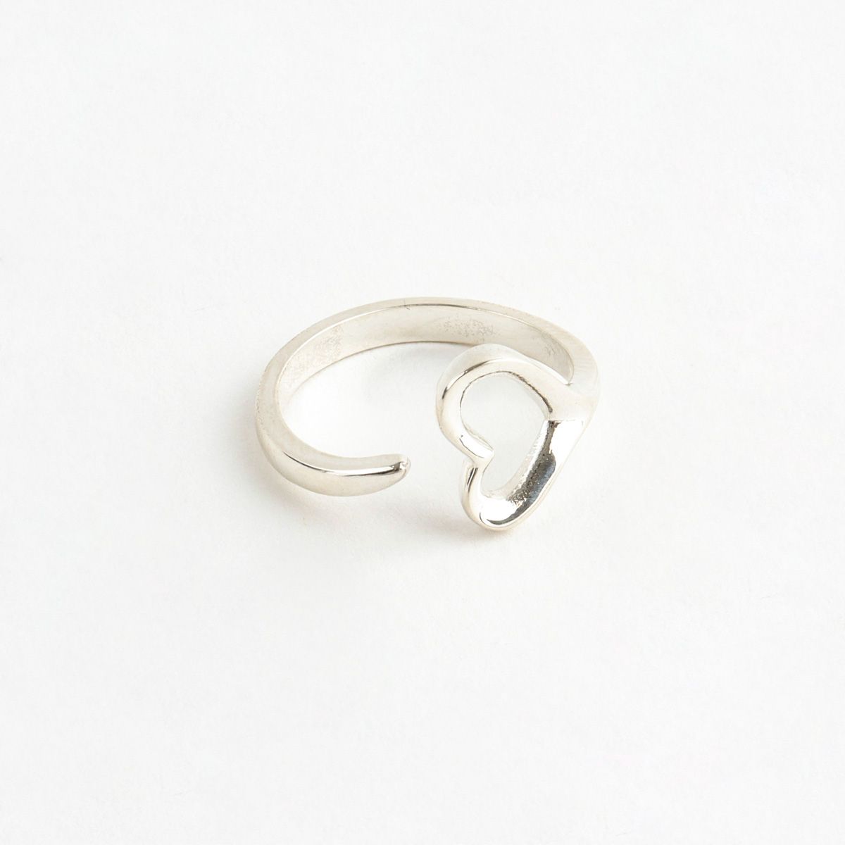 Sterling Silver Open Heart Ring for Women | Minimalist Design - find pick korea