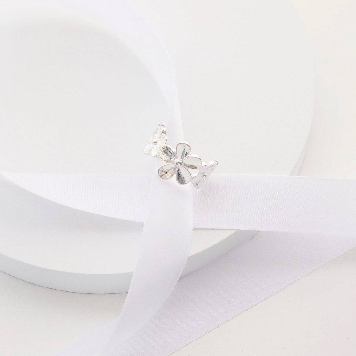 Sterling silver Floral ring