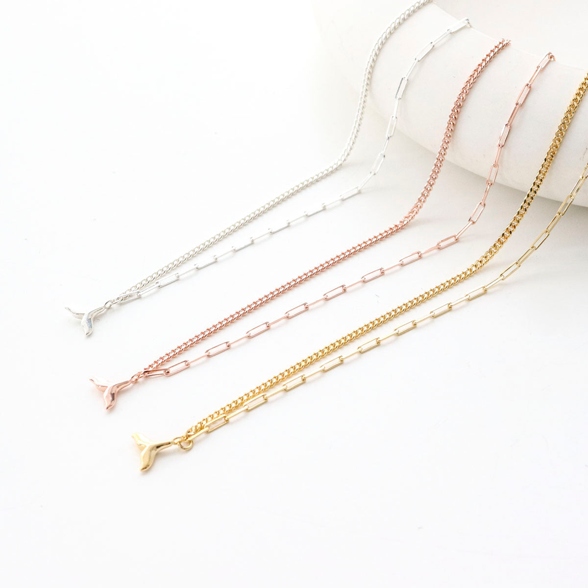 Sterling Silver Whale Tail Necklace | Fashion Jewelry for Women - find pick korea