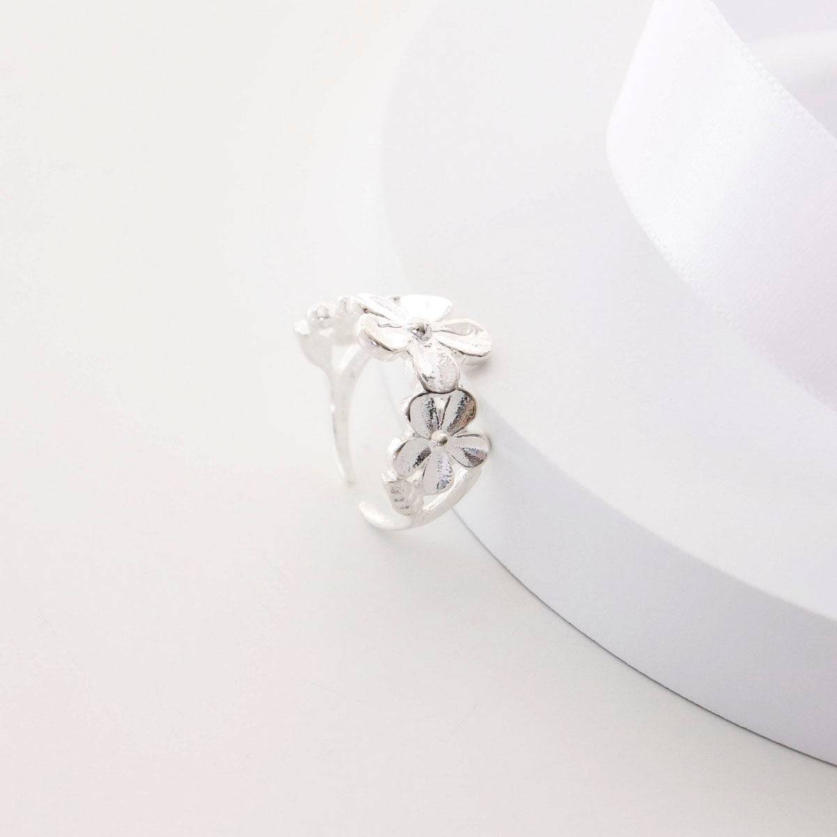 Sterling silver Floral ring