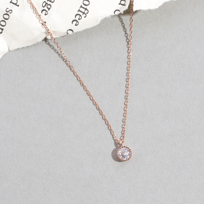 Sterling Silver Cubic Zirconia Necklace 3color - find pick korea